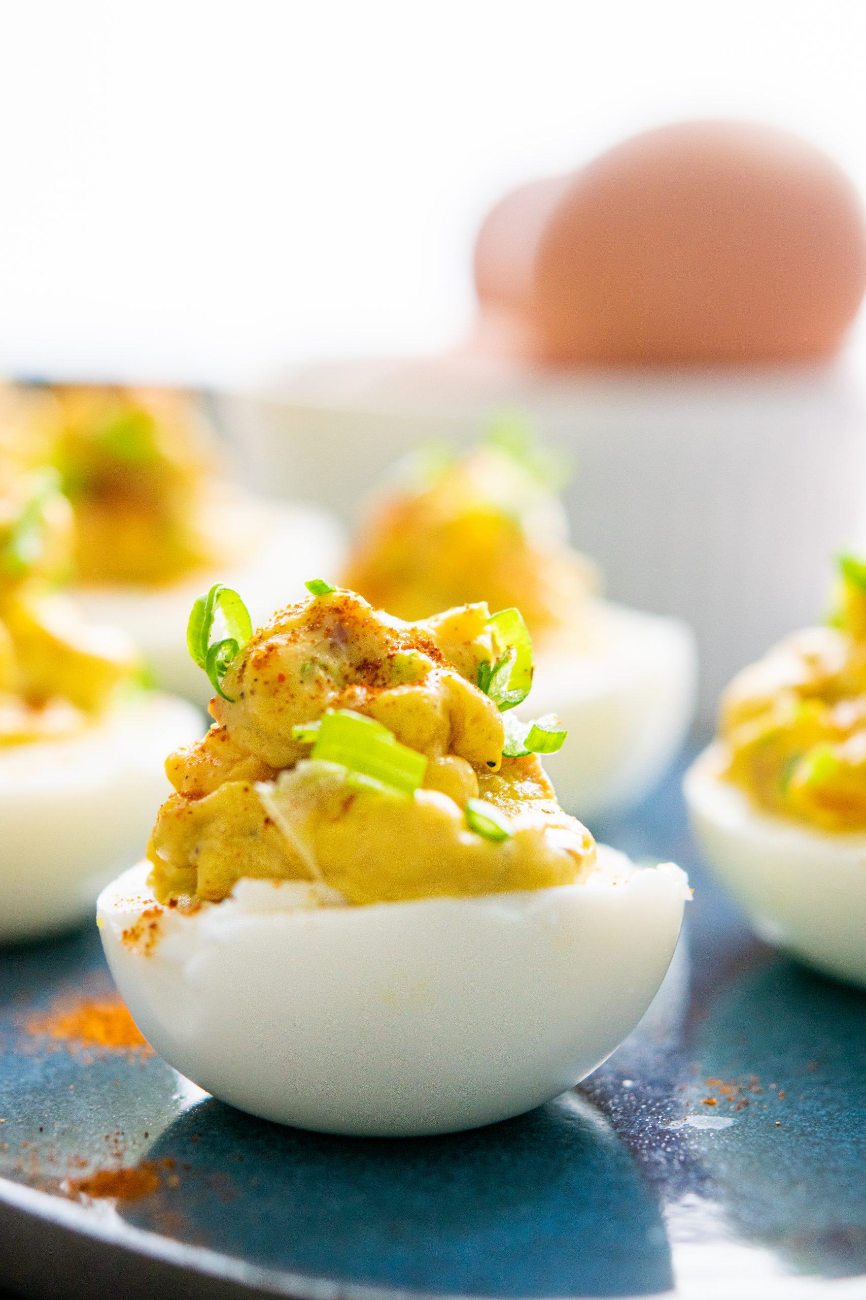 Jerk Deviled Eggs Kisses for Breakfast