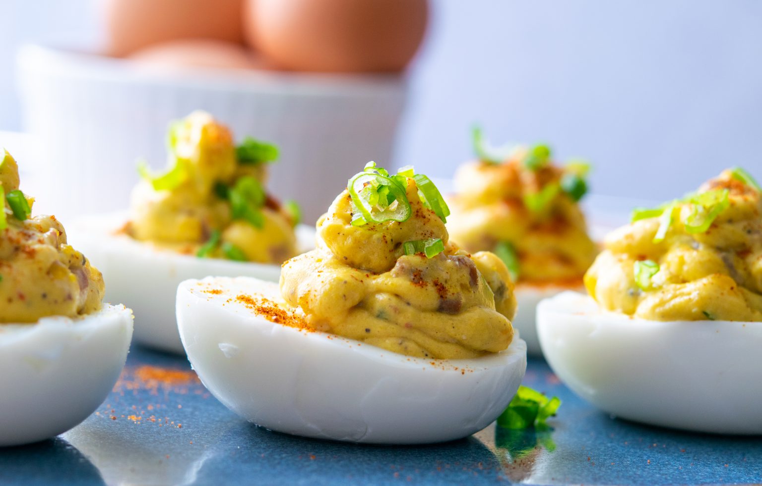 Jerk Deviled Eggs Kisses for Breakfast