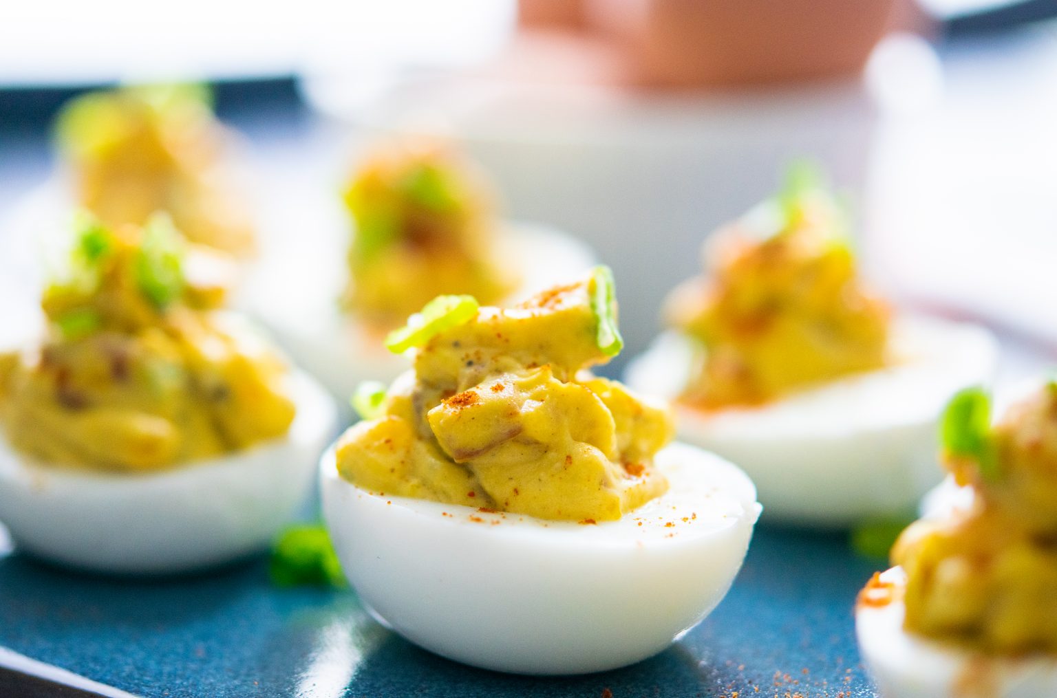Jerk Deviled Eggs Kisses for Breakfast