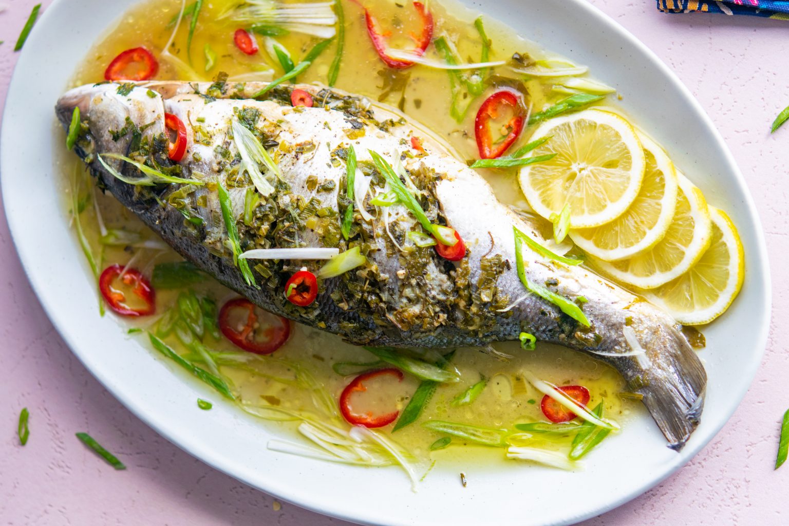 Herb Roasted Whole Branzino Kisses for Breakfast